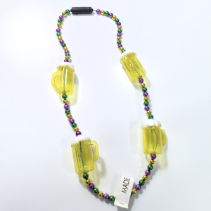 Collier <span class=keywords><strong>Mini</strong></span> Chope à Bière Lumineuse <span class=keywords><strong>LED</strong></span> Personnalisé en Gros, Perles Électroplaquées, Idéal pour les Décorations de Fêtes de Noël et de Carnaval - Product Image 1