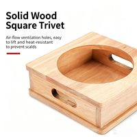 Bol en aluminium coréen anti-chaleur épaissi pour Bibimbap avec plateau de service en bois, bol à soupe de soja pour fondue avec base en bois