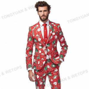 Design drôle Nouveaux costumes modernes de <span class=keywords><strong>Noël</strong></span> personnalisés pour hommes pour 3 pièces Slim Fit - Product Image 1