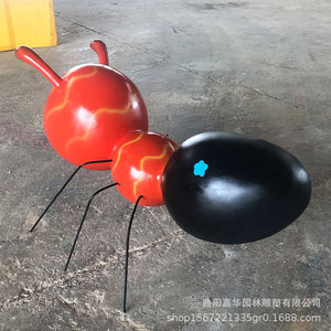 Escultura de Hormiga de Fibra de Vidrio, Figura de Animal de Dibujos Animados para Exteriores, Montaje en Suelo, Hecha a Mano, Paquete Individual JH-052819 - Product Image 1