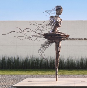 Estatua abstracta <span class=keywords><strong>de</strong></span> chica entrelazada <span class=keywords><strong>de</strong></span> alambre <span class=keywords><strong>de</strong></span> acero inoxidable, arte moderno, <span class=keywords><strong>escultura</strong></span> <span class=keywords><strong>de</strong></span> <span class=keywords><strong>bailarina</strong></span> <span class=keywords><strong>de</strong></span> <span class=keywords><strong>Ballet</strong></span> <span class=keywords><strong>de</strong></span> Metal - Product Image 1