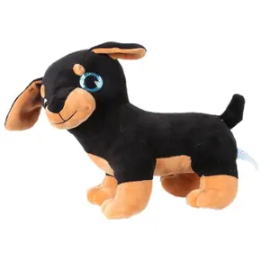 Модная красивая дизайнерская плюшевая черная собака, мягкая детская игрушка, модная милая мягкая плюшевая собака