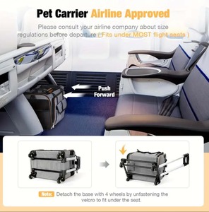 एयरलाइन ने पर्यावरण के अनुकूल ऑक्सबफोर्ड कपड़े कैट कुत्ते स्टलर व्हील को विस्तार से छोटे के लिए विस्तार से रोलिंग पालतू जानवर को मजबूत करने के लिए - Product Image 5