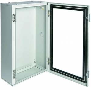 FL167A ตู้เหล็กติดผนังแบบปรับแต่งได้ของ Hagers พร้อมประตูโปร่งใส H650 W400 D200 Orion Plus - Product Image 1