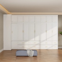 Miroir pleine longueur personnalisé pour armoires de chambre modernes, unité de rangement et de dressing 3-en-1, fournisseur de meubles sur mesure