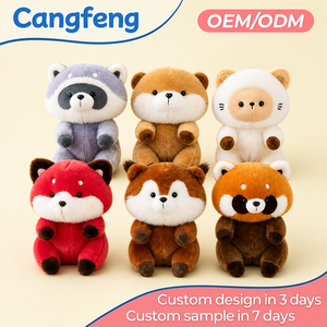 Magnete da Frigorifero in Peluche a Forma di <span class=keywords><strong>Animali</strong></span> della Foresta (Procione, Volpe, Lontra, Panda Rosso) - Ingrosso Fabbrica OEM ODM - Articolo Regalo Premium per Decorazioni Casa - Product Image 1