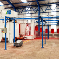 Machine de peinture électrostatique automatique à moteur PLC facile à utiliser, ligne de revêtement en poudre, compresseur d'air à vis, acier inoxydable