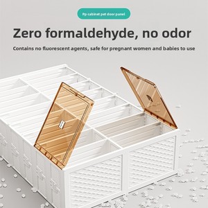 Range-chaussures pliable en plastique sans installation, avec portes de rangement et de présentation, style minimaliste transparent personnalisé, pour la maison - Product Image 3