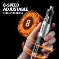Mini-outil rotatif sans fil 8 vitesses, perceuse stylo, meuleuse sans fil alimentée par batterie, outil de finition pour impression 3D avec écran LED
