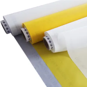 Amarillo Blanco 80 100 200 300 tela de malla monofilamento nylon poliéster serigrafía malla/Tela de pernos para serigrafía