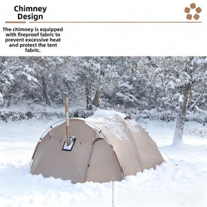 Tente de camping d'hiver E-RIKE grande capacité pour l'extérieur, pliable, ignifuge, tente tunnel familiale avec espace de vie - Product Image 5