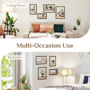 Solid Wood <b>Wall</b> <b>Mounted</b> Picture Frame <b>Shelf</b> Square Living Room Decorative <b>Shelf</b> <b>Wall</b> Flower Holder Multipurpose - Product Image 4