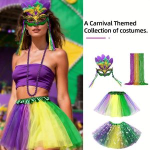 Masque demi-visage en plastique à motif paon pour Carnaval et Halloween, avec jupe, pour spectacles de mascarade et couvre-visage - Product Image 3