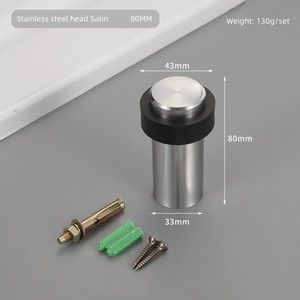 <span class=keywords><strong>Butée</strong></span> <span class=keywords><strong>de</strong></span> <span class=keywords><strong>porte</strong></span> cylindrique en acier inoxydable <span class=keywords><strong>de</strong></span> conception moderne, hauteur 28MM 46MM 60MM 80MM 100MM, tête en caoutchouc noir - Product Image 4