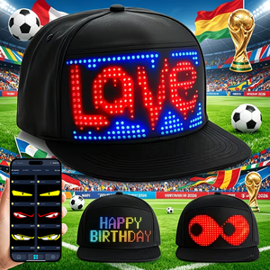 Gorra con Pantalla LED Mini, Mensaje Desplazable Iluminado, Tira de LED, Gorro para Fiesta de Navidad, Gorro Inteligente con Pantalla LED Flexible - Product Image 1