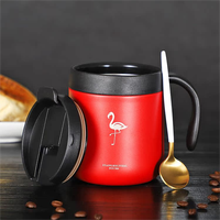 Gobelet isotherme en acier inoxydable personnalisé avec logo, 350 ml, à double paroi, avec poignée, pour le café, l'eau et le thé