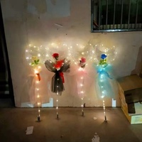 Baguette Magique Lumineuse LED Cœur Rose 2023 & Boule Bobo Transparente, Bâton Lumineux Clignotant, Ballon en Plastique Lumineux Unique pour Noël et Halloween