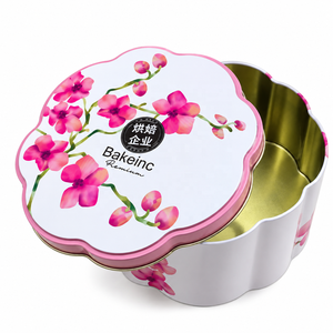 Boîte en métal en forme de fleur de qualité alimentaire, vide, avec couvercle, personnalisable, pour emballage de bonbons, chocolats et biscuits - Product Image 5