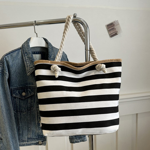 Sac fourre-tout décontracté en toile de coton, personnalisé avec logo, léger, grand format, pour le week-end et les vacances, écologique, réutilisable, durable, avec fermeture éclair - Product Image 3