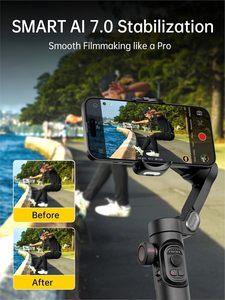 <span class=keywords><strong>Stabilisateur</strong></span> de <span class=keywords><strong>smartphone</strong></span> Aochuan Smart XE avec suivi IA du visage, molette de mise au point et perche télescopique pour TikTok et Vlogging - Product Image 3