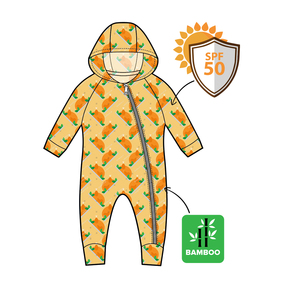 UPF 50 + มีฮู้ดไม้ไผ่ผ้าวิสคอสกวงอาทิตย์ที่ปลอดภัยสำหรับเด็กทารกทั้ง2ทางซิประบายอากาศขายส่งจากโรงงาน - Product Image 2