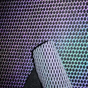 Electric Purple Reflective Hexagonal Mesh Cloth Colorful Great Quality Polyester Fabric Of Special Shoes Material