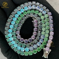 Diverses couleurs Taille Moissanite Tennis Chaîne Femme Homme Classique Simple Style 925S Coloré Moissanite Tennis Collier