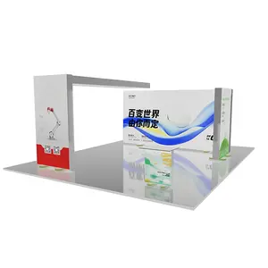 Custom trade show large size vertical double-sided Seg tension booth LED advertising fluorescent background panel exhibition