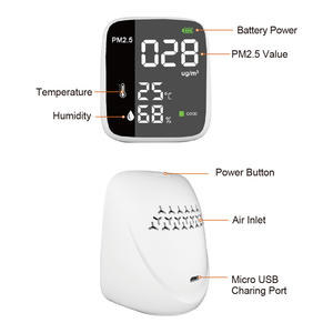 PM2.5 및 온도 및 습도 테스트를 위한 최신 3-in-1 ABS 백색 가스 분석기 공기질 모니터 - Product Image 4