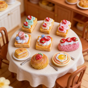 Breloque en résine en forme de gâteau aux fraises simulé pour la décoration de slime DIY, glaçage crémeux, ornements miniatures en résine de dessert - Product Image 3