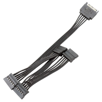 Cable de Extensión de Interfaz de Alimentación para Disco Duro SATA de 15 Pines, Cable Divisor de Alimentación para Disco Duro SATA de 1 a 3/4/5/6