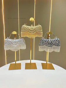 New Fashion Lattice Tassel Chains Waterproof Polyester 1-1.9L <b>Clutch</b> Bag <b>Wedding</b> Birthday Evening Use Adjustable Tanjing - Product Image 4