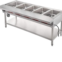 Bain-marie électrique commercial en acier inoxydable, bain-marie pour la restauration, serveurs et chauffe-plats pour buffet, table à vapeur
