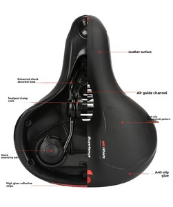 Sillín de <span class=keywords><strong>bicicleta</strong></span> hueco reflectante que absorbe los golpes, <span class=keywords><strong>asiento</strong></span> de <span class=keywords><strong>bicicleta</strong></span> MTB, transpirable, resistente a la lluvia, accesorio <span class=keywords><strong>para</strong></span> ciclismo de montaña y carretera - Product Image 6