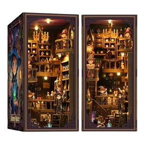 Nouveau style <span class=keywords><strong>DIY</strong></span> Petite Maison Maître d'alchimie <span class=keywords><strong>Livre</strong></span> <span class=keywords><strong>pop</strong></span>-<span class=keywords><strong>up</strong></span> 3D créatif en bois fait main à assembler pour serre-livres - Product Image 1