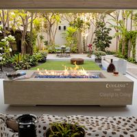 P007 Ensemble de jardin moderne de luxe Table de foyer au gaz propane autoportante pour l'extérieur avec brûleurs naturels pour villas