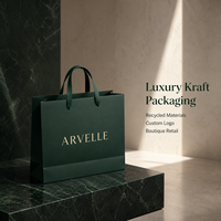 Sacs en papier vert en gros Ccpack avec poignées en ruban, logo personnalisé, matériaux recyclés pour l'emballage de marques de boutiques et de vente au détail