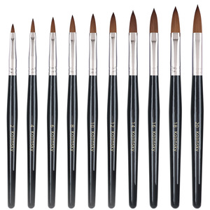 Pinceau à ongles Kolinsky avec manche en bois, logo personnalisé, pinceau pour poudre acrylique pour salon professionnel - Product Image 1