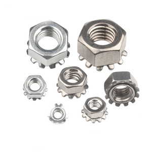 Acier inoxydable Carbone Ss 304 420 Zinc Blanc Entier Denté M3 M10 Hex K Dents Verrouillage Rotatif Écrou À Sertir Cannelure K Turquie Écrous <span class=keywords><strong>M8</strong></span> - Product Image 1