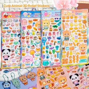 Autocollants 3D en relief cristallin sur le thème de la <span class=keywords><strong>cuisine</strong></span> <span class=keywords><strong>japonaise</strong></span>, avec des animaux mignons, n° 168 - Product Image 2