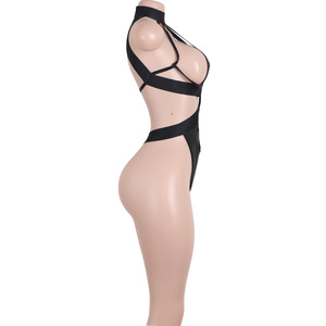 Combinaison en cuir verni brillant pour danse <span class=keywords><strong>exotique</strong></span>, avec lingerie string à bretelles et nœud papillon, pour spectacle de danse <span class=keywords><strong>exotique</strong></span> - Product Image 3