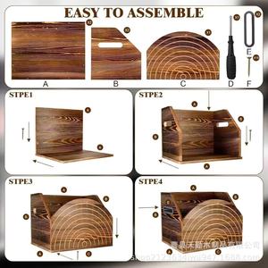 Wooden Desktop Vinyl <b>Record</b> Holder Storage <b>Rack</b> For CD And Vinyl Display With Arc Design Multipurpose Use - Product Image 3