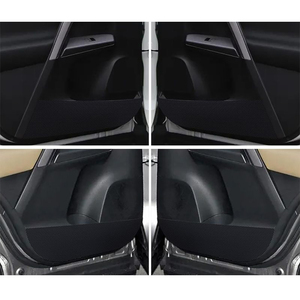 Tapis de porte de voiture en cuir en fibre de carbone protecteur de protection pour toyota rav4 <span class=keywords><strong>Xa40</strong></span> 2016 2017 2018 2019 coussin de boîte de rangement - Product Image 2