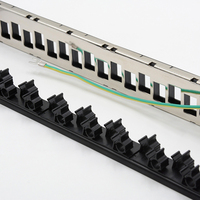 1U 24 ports haut et bas, panneau de raccordement vide, support de gestion de câble avec barre arrière