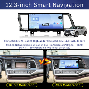 วิทยุติดรถยนต์ Toyota Highlander ปี 2015-2021 หน้าจอสัมผัส 12.3 นิ้ว ความจุ 4+64GB รองรับ 5G Wifi พร้อมตัวเลือกกล้อง 360 องศา - Product Image 1