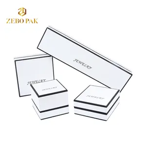 Ensemble personnalisé de marque privée papier blanc bijoux boîte-cadeau de bijoux blanc