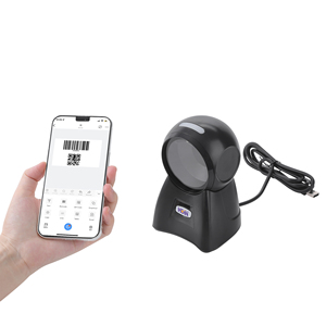 공장 공급 하이 퀄리티 USB 인터페이스 플랫폼 케이블 바코드 스캐너 레이저 기술은 1D + 2D 테이블 탑 옴니 스톡을 지원합니다 - Product Image 4