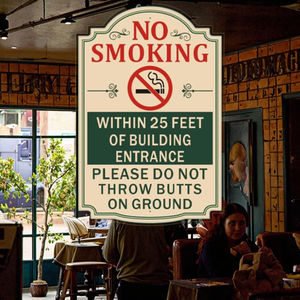 Interdiction <span class=keywords><strong>de</strong></span> fumer, panneau d'entrée du bâtiment <span class=keywords><strong>de</strong></span> 25 pieds - Aluminium, imperméable, antirouille, panneau au sol sans mégots <span class=keywords><strong>de</strong></span> cigarette pour les entreprises, les bureaux - Product Image 5