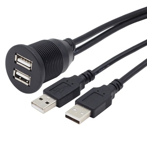 สายต่อขยาย <span class=keywords><strong>USB</strong></span> <span class=keywords><strong>2</strong></span>.0 แบบ <span class=keywords><strong>2</strong></span> พอร์ต ชนิด<span class=keywords><strong>ตัวผู้</strong></span>-ตัวเมีย พร้อมระบบชาร์จเร็ว 3A สำหรับติดตั้งในรถยนต์แบบฝังในแผงหน้าปัด  พอร์ตชาร์จ <span class=keywords><strong>USB</strong></span> แบบ PVC - Product Image 1