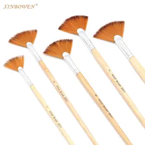Xin Bowen Art Supplies pennelli artistici all'ingrosso 5 pezzi set penna a coda di pesce a forma di ventaglio in Nylon bicolore